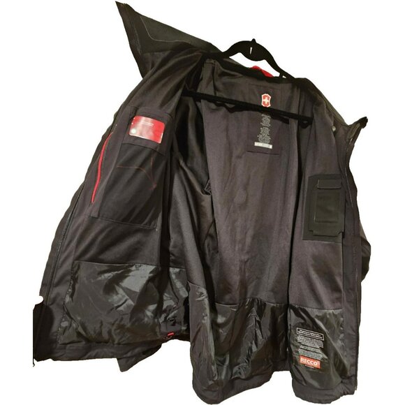 Victorinox Swiss Army RECCO Avalance Rescue Reflector Jacket Men's XL Black RARE - Picture 3 of 11